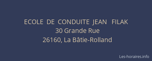 ECOLE  DE  CONDUITE  JEAN   FILAK