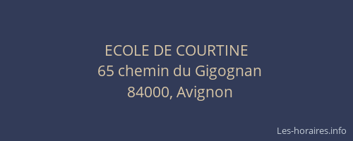 ECOLE DE COURTINE