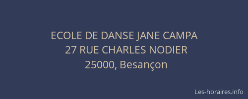 ECOLE DE DANSE JANE CAMPA