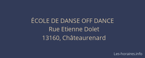 ÉCOLE DE DANSE OFF DANCE