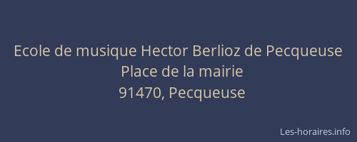 Ecole de musique Hector Berlioz de Pecqueuse