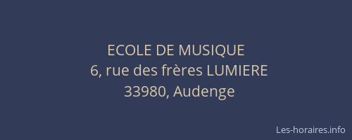 ECOLE DE MUSIQUE