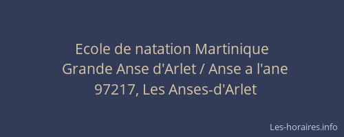 Ecole de natation Martinique