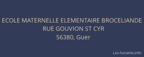 ECOLE MATERNELLE ELEMENTAIRE BROCELIANDE