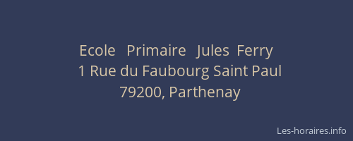 Ecole   Primaire   Jules  Ferry