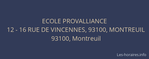 ECOLE PROVALLIANCE
