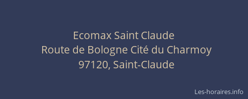 Ecomax Saint Claude