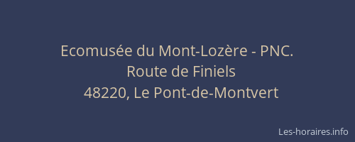 Ecomus&eacute;e du Mont-Loz&egrave;re - PNC.