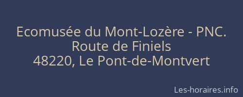 Ecomusée du Mont-Lozère - PNC.