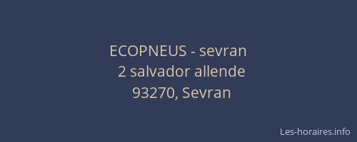 ECOPNEUS - sevran