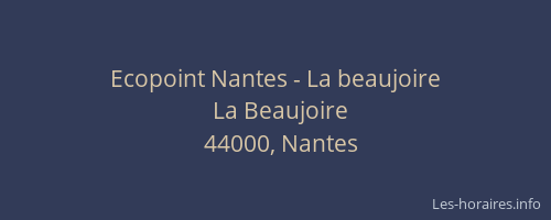 Ecopoint Nantes - La beaujoire