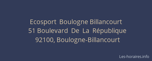 Ecosport  Boulogne Billancourt