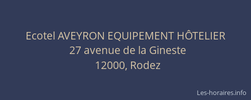 Ecotel AVEYRON EQUIPEMENT HÔTELIER