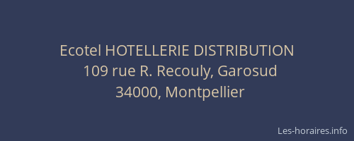 Ecotel HOTELLERIE DISTRIBUTION