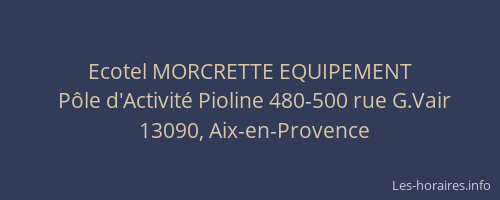 Ecotel MORCRETTE EQUIPEMENT