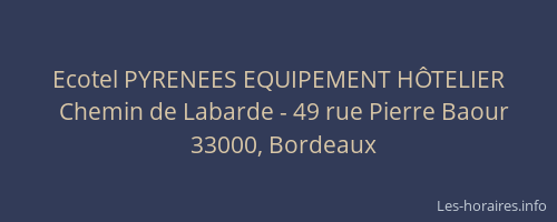 Ecotel PYRENEES EQUIPEMENT HÔTELIER