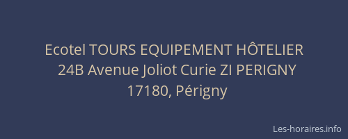 Ecotel TOURS EQUIPEMENT H&Ocirc;TELIER