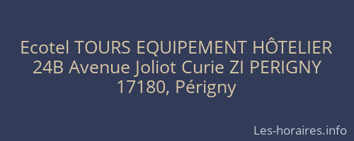 Ecotel TOURS EQUIPEMENT HÔTELIER