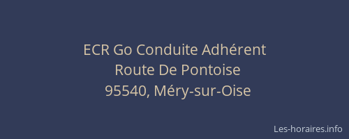 ECR Go Conduite Adhérent