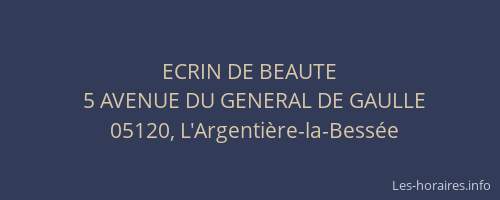 ECRIN DE BEAUTE