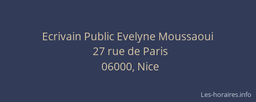 Ecrivain Public Evelyne Moussaoui