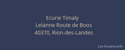 Ecurie Timaly