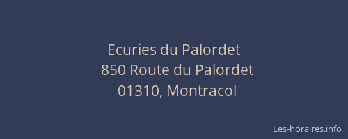 Ecuries du Palordet