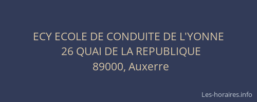 ECY ECOLE DE CONDUITE DE L'YONNE