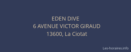 EDEN DIVE