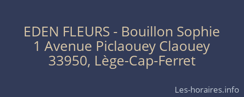 EDEN FLEURS - Bouillon Sophie