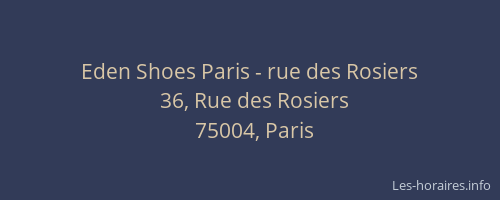 Eden Shoes Paris - rue des Rosiers