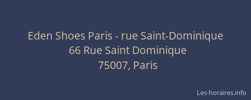 Eden Shoes Paris - rue Saint-Dominique