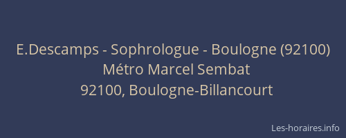 E.Descamps - Sophrologue - Boulogne (92100)