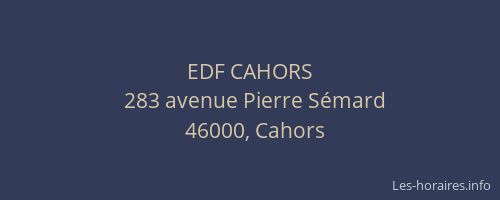 EDF CAHORS