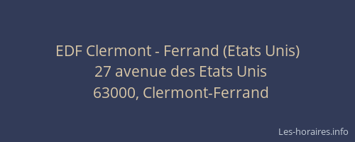 EDF Clermont - Ferrand (Etats Unis)