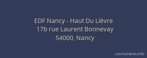 EDF Nancy - Haut Du Lièvre