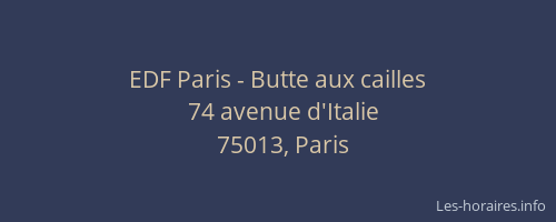 EDF Paris - Butte aux cailles