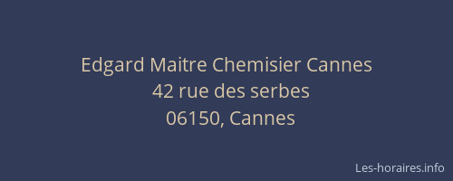 Edgard Maitre Chemisier Cannes