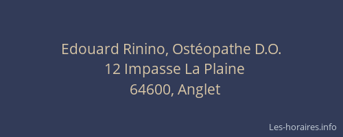 Edouard Rinino, Ostéopathe D.O.