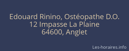 Edouard Rinino, Ostéopathe D.O.