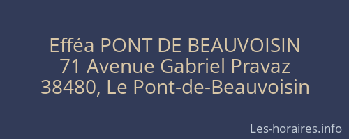 Efféa PONT DE BEAUVOISIN