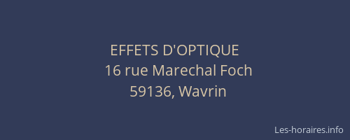EFFETS D'OPTIQUE
