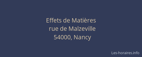 Effets de Matières