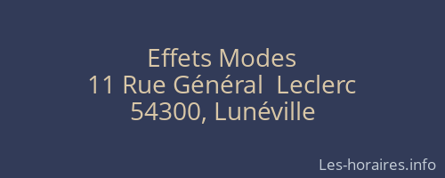 Effets Modes