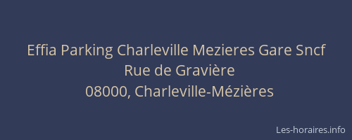 Effia Parking Charleville Mezieres Gare Sncf
