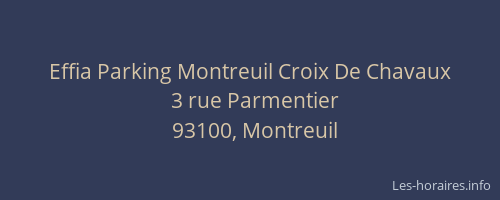 Effia Parking Montreuil Croix De Chavaux