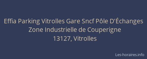 Effia Parking Vitrolles Gare Sncf Pôle D'Échanges