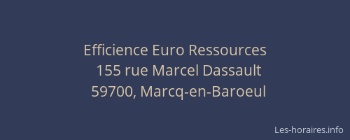Efficience Euro Ressources