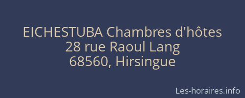 EICHESTUBA Chambres d'hôtes