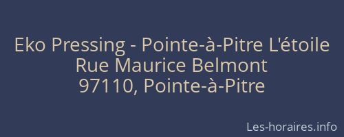 Eko Pressing - Pointe-à-Pitre L'étoile